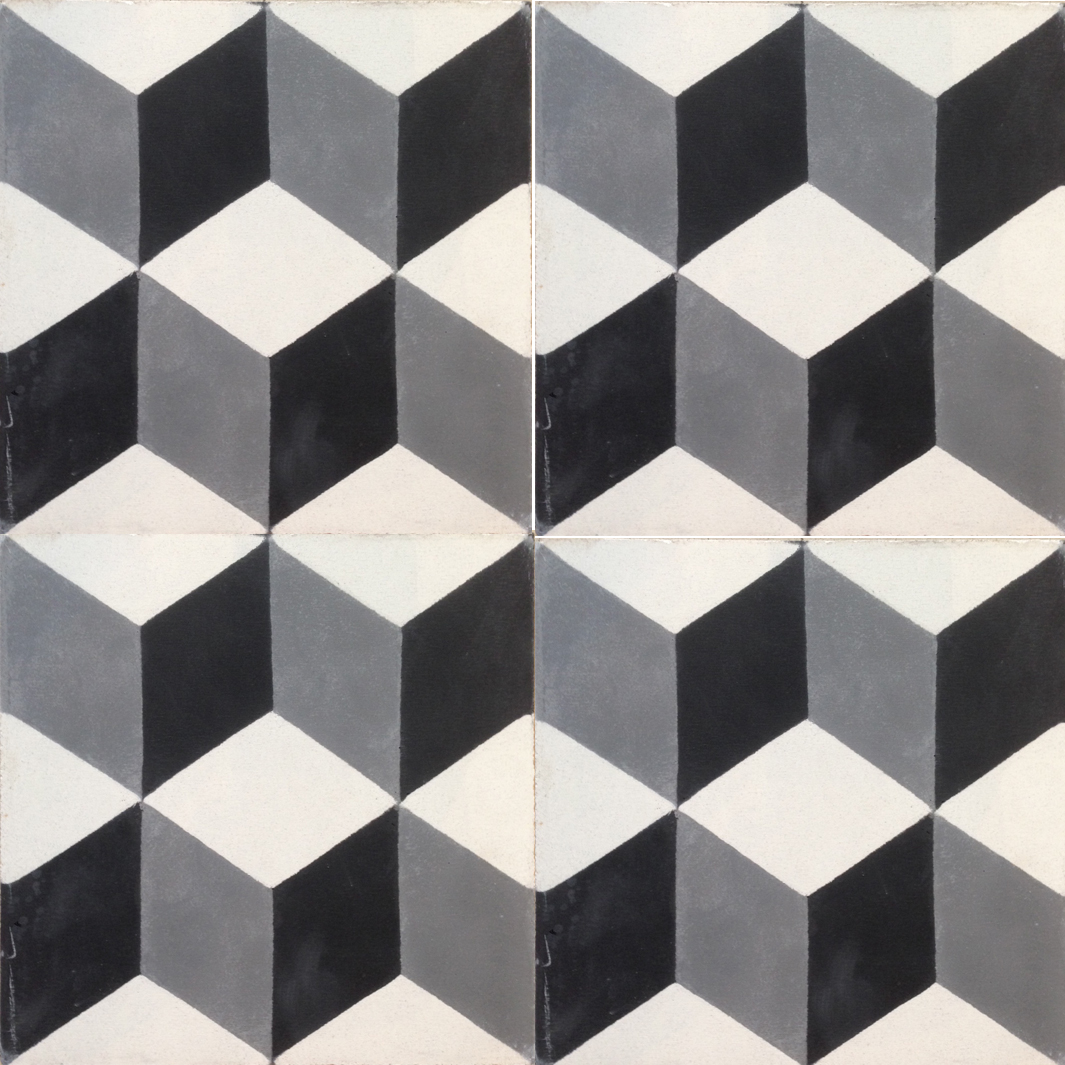 Geometric Black Encaustic 20cm*20cm*1.5cm Tile